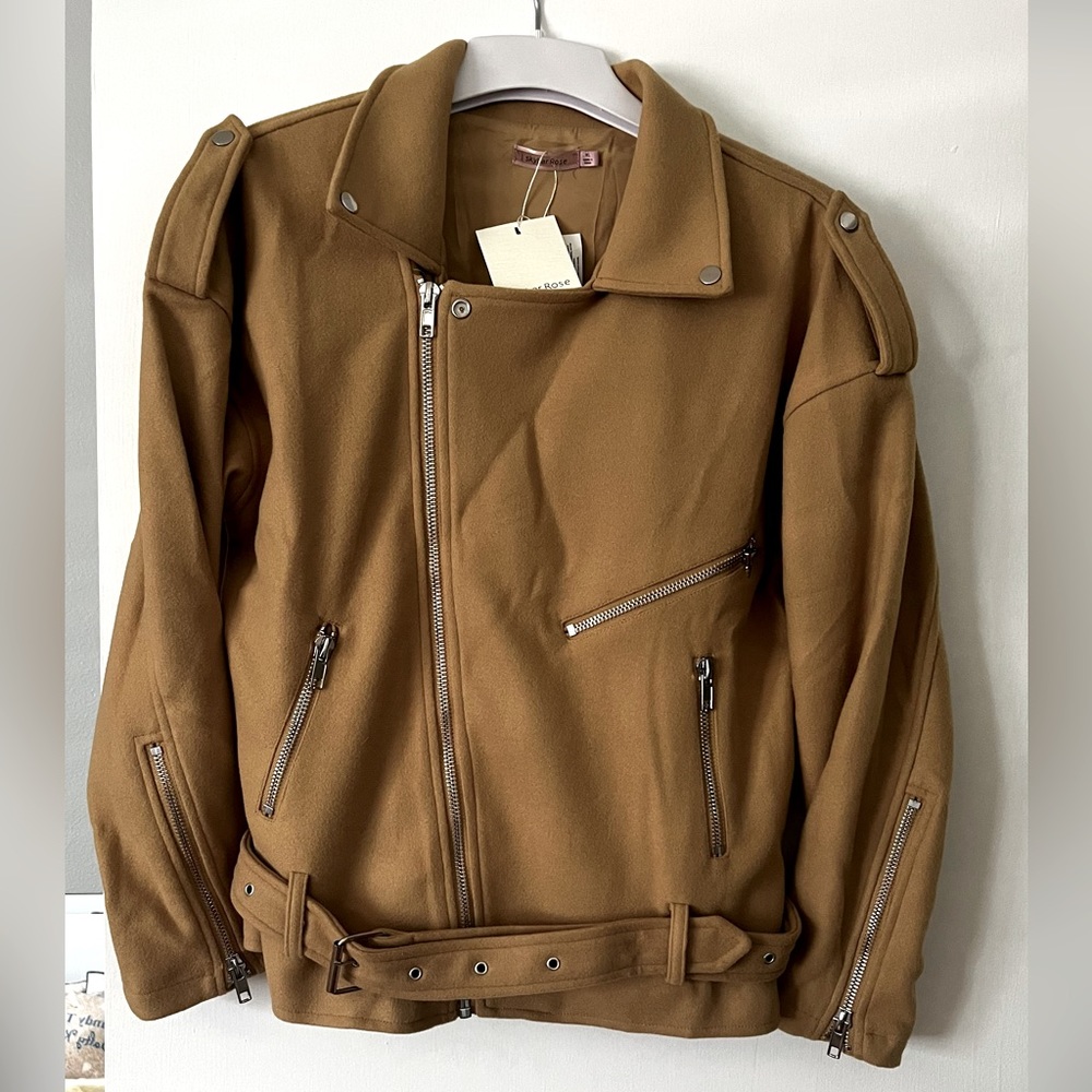 Skylar Rose Tan XL Lightweight Moto Styled Jacket